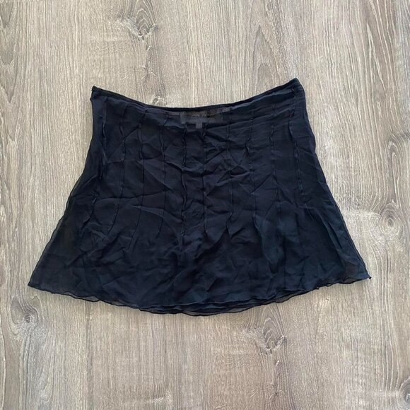 vintage sheer pleated mini black skirt - Picture 3 of 8